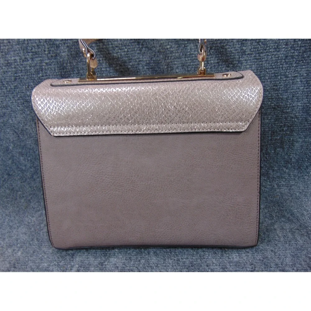 Dune‎ London Satchel Bag Taupe Snakeskin Metallic Crossbody Pouch FLAW READ